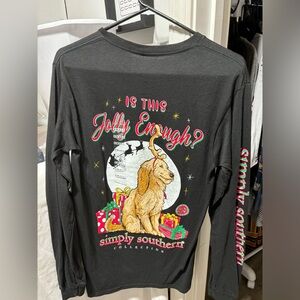 Simply Southern Black Christmas Long Sleeved T-Shirt Size Small. NWT